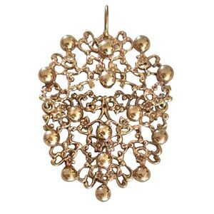 Vintage 1970s Kalevi Sara Bronze Gold Tone Brutalist Pendant